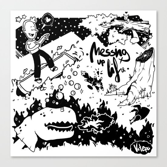 Messing up Canvas Print