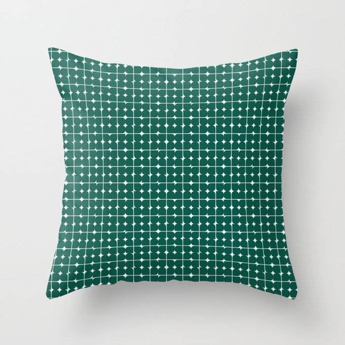 Abstract Retro Geometric midcentury modern pattern teal Throw Pillow