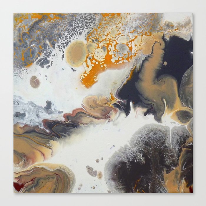 Cobblestone Abstract Acrylic Painting Stone Like Canvas Print