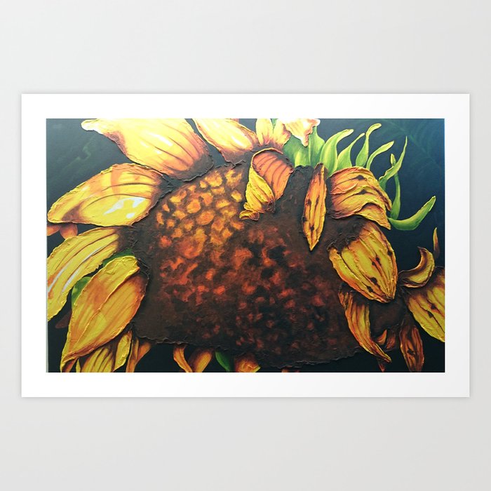 Sunflower Painting in Acrylic Art Print