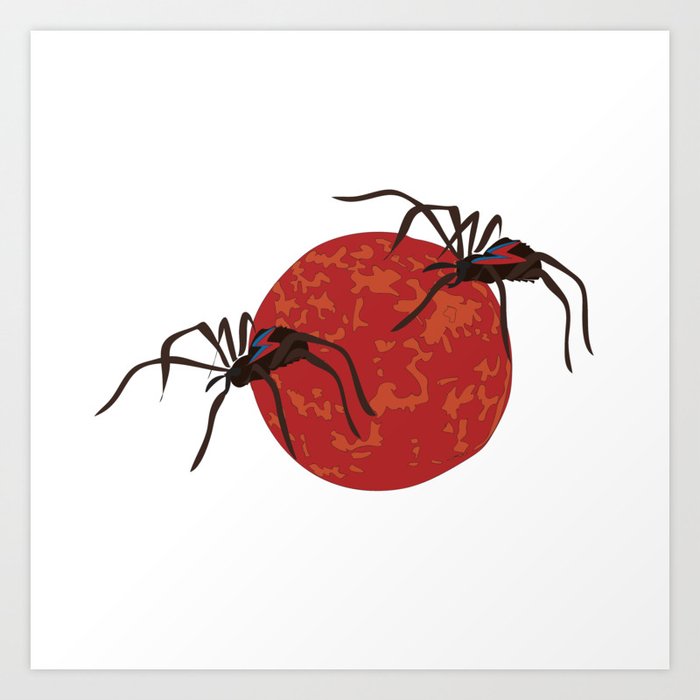 Spiders from Mars Art Print by Drawn for You