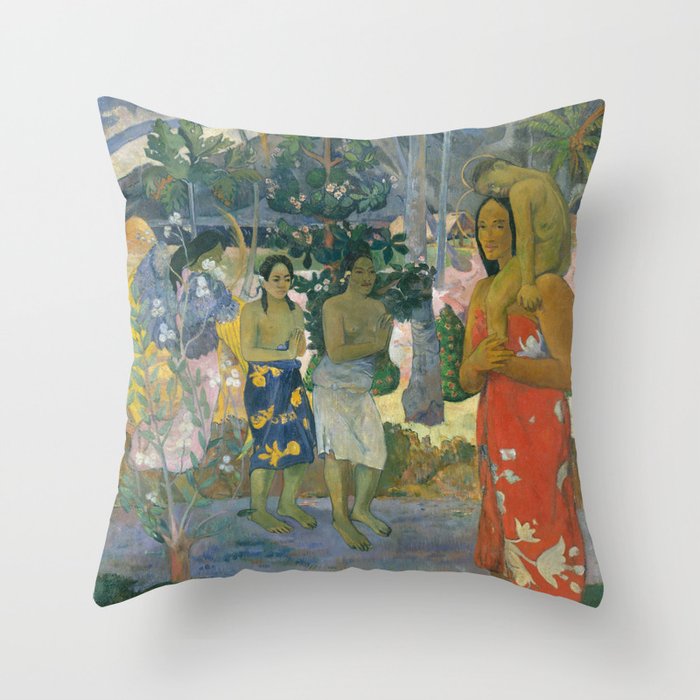 Hail Mary by Paul Gauguin Throw Pillow