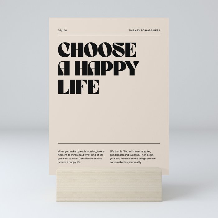 Choose a Happy Life Mini Art Print