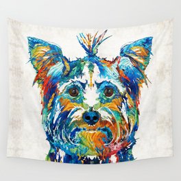 Colorful Yorkie Dog Art - Yorkshire Terrier - By Sharon Cummings Wall Tapestry