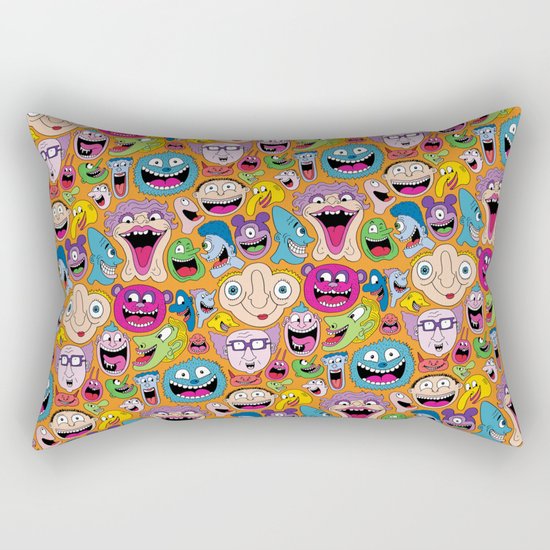 Creepy Smiles Pattern Rectangular Pillow