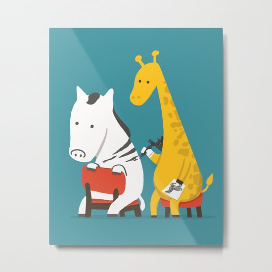 Zebra Tattoo Metal Print
