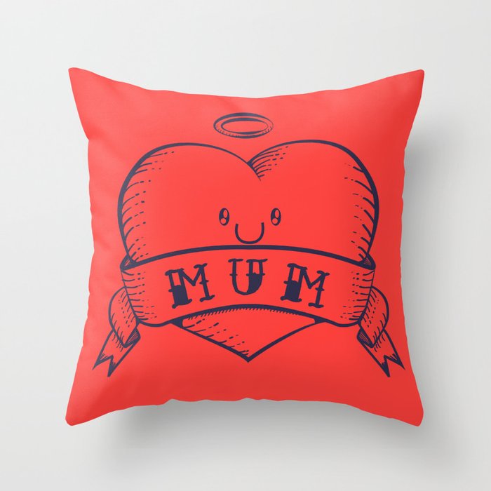 Cute Old Tattoo Style Throw Pillow