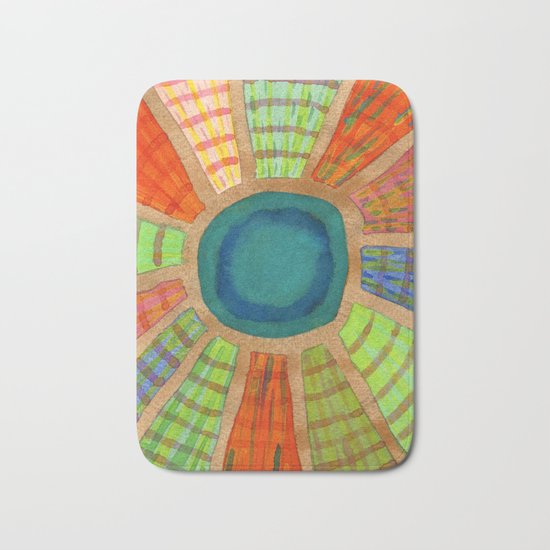 Blue radiating Sun Bath Mat