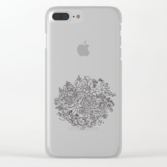 decorative bouquet of flowers and leaves Clear iPhone Case