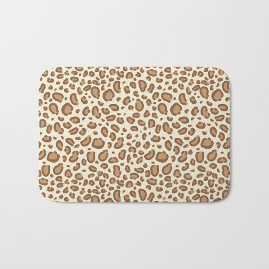 Leopard spots animal pattern print minimal basic home decor safari animals Bath Mat