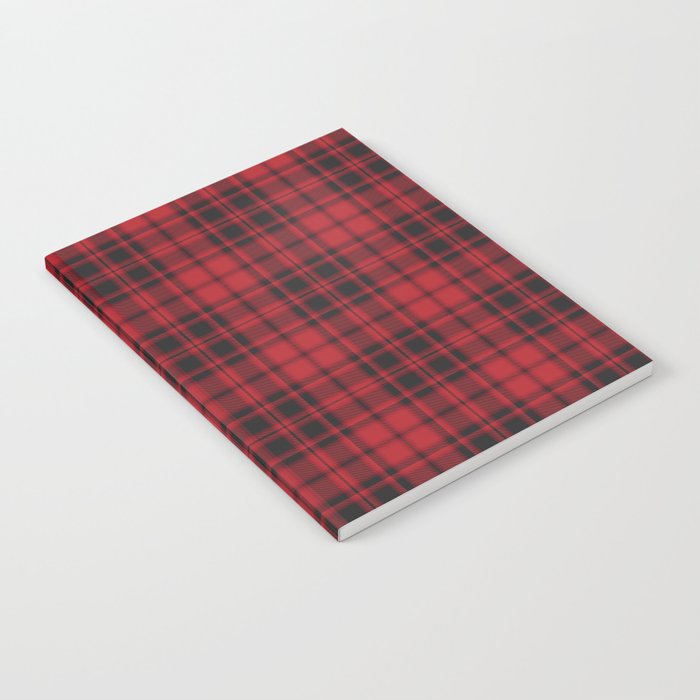 Red Plaid Tartan Textured Pattern Notebook