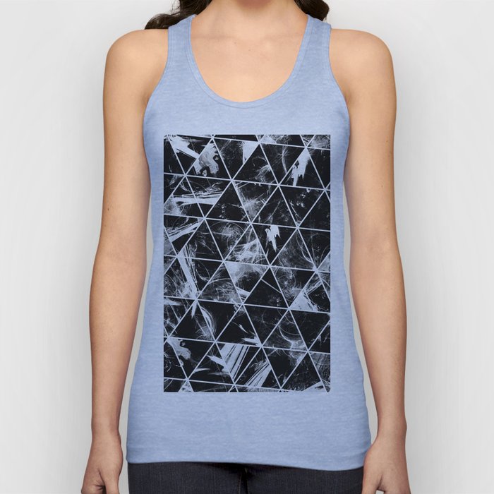 Geometric Whispers - Abstract, black and white triangular, geometric pattern Tank Top