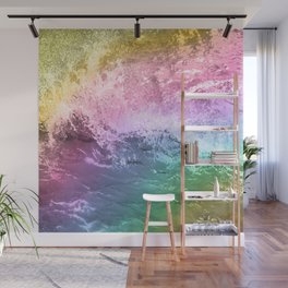 Ocean Waves Rainbow Gradient Texture Wall Mural