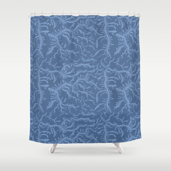 Ferning - Blue Shower Curtain