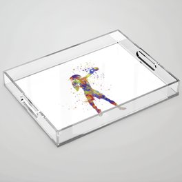 watercolor boxer Acrylic Tray