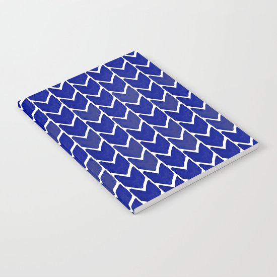 Chevron indigo blue painting watercolor abstract minimal modern brushstrokes painterly decor dorm Notebook