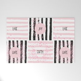 Love Joy Hope Faith in Black and Pink - Christmas Gift Ideas for the Holiday Season Welcome Mat