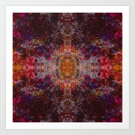 Aranda - Abstract Boho Chic Tie-Dye Style Symmetric Mandala Art Art Print