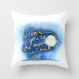 To the Moon and Back Throw Pillow