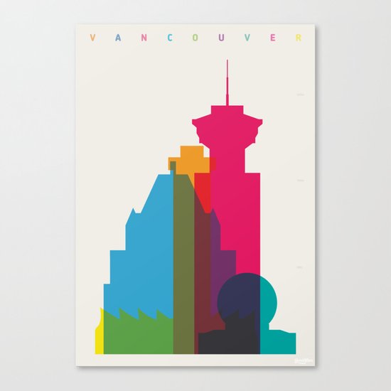 Shapes of Vancouver. Accurate to scale. Canvas Print