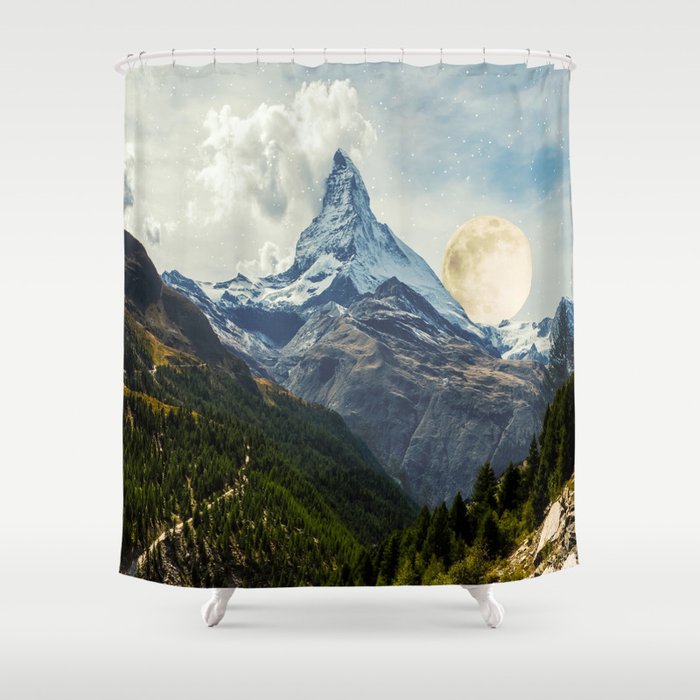 Wander trip sets the Moon Shower Curtain