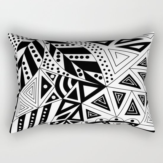 Black and white abstract pattern. Rectangular Pillow