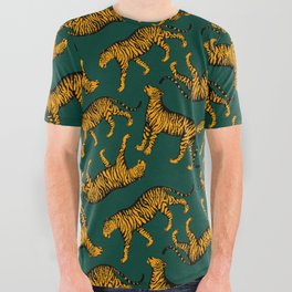 Tigers (Dark Green and Marigold) All Over Graphic Tee