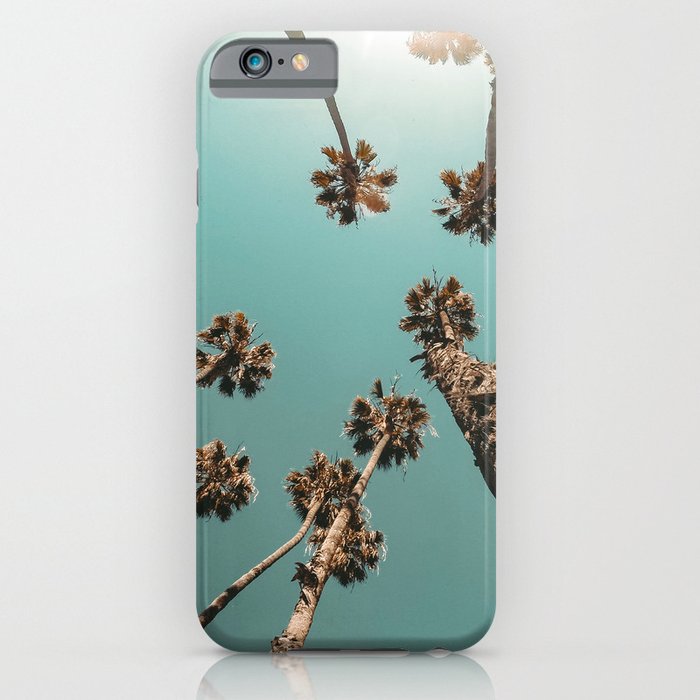 {1 of 2} Palm Trees = Happy // Teal Summer Sky iPhone Case