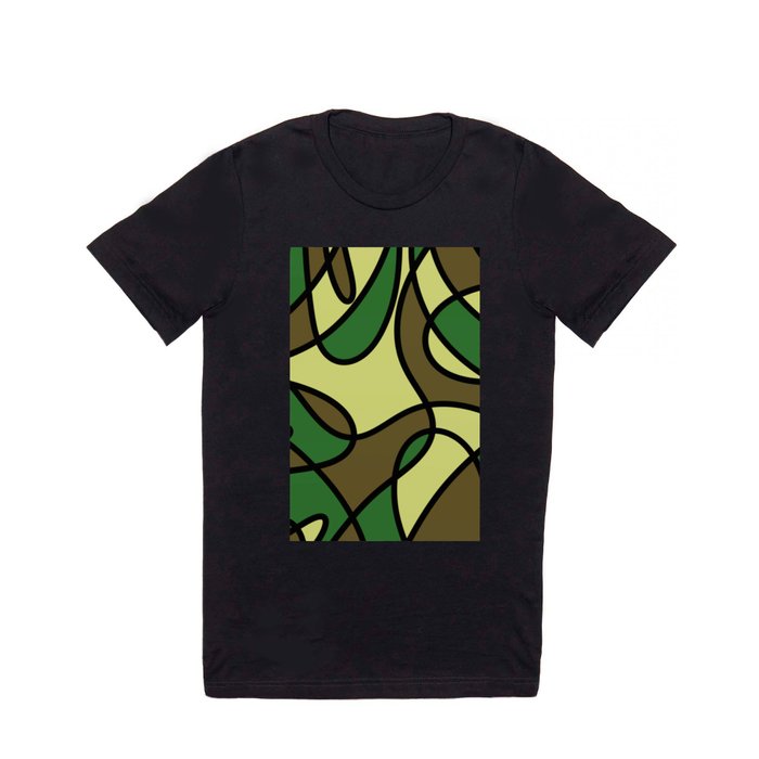 Camo Curves - Abstract, camouflage coloured pattern T Shirt