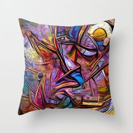 Color and Lines Throw Pillow