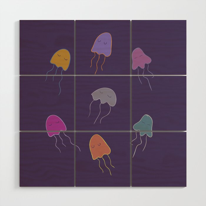 Jellyfish Wood Wall Art