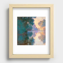 Claude Monet - Matin sur la Seine, le beau temps  Recessed Framed Print