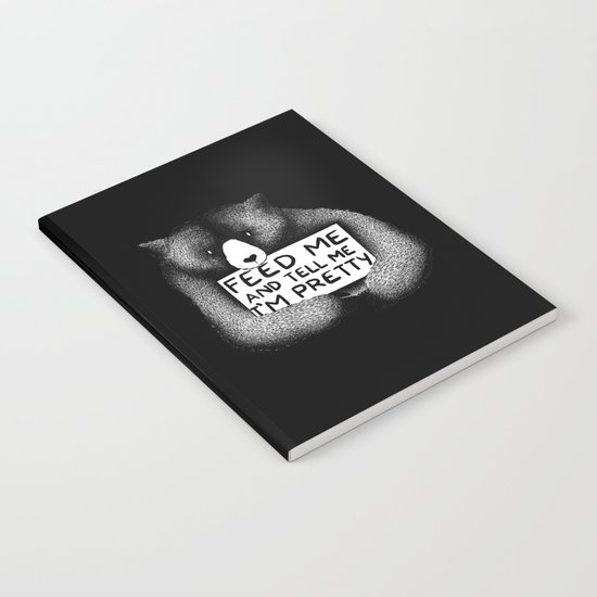 Feed Me And Tell Me I'm Pretty Bear (black) Notebook
