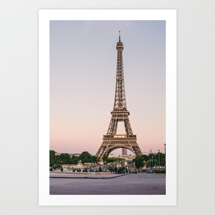 Sunset at Eiffel Tower  Art Print