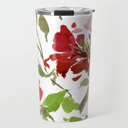 Blooming Red Florals Travel Mug