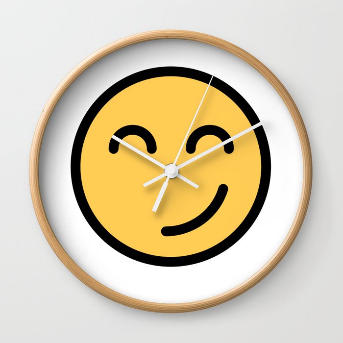 Smiley Face Cute Funny Smiling Happy Face Wall Clock By Dogboo Society6