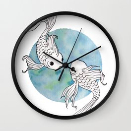 Pisces fish watercolor illustration Wall Clock