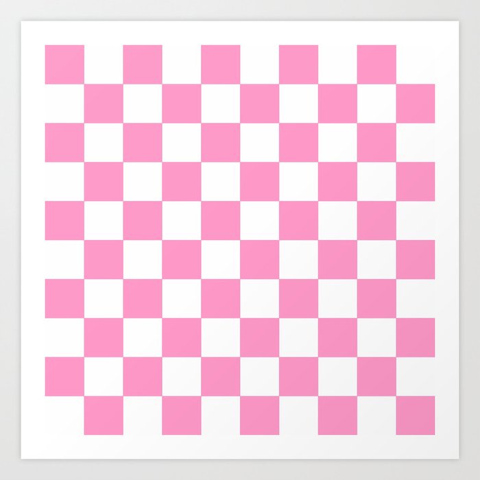 Damier 2 pink and white Art Print