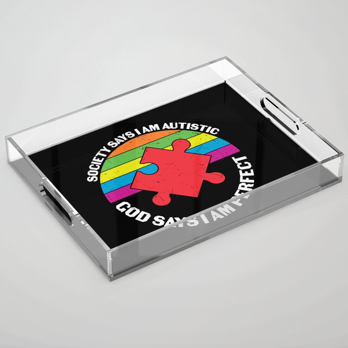 Religious Autism Awareness Saying Acrylic Tray