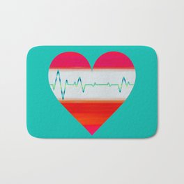 Heartbeat - Colorful Heart Art With A Pulse Bath Mat