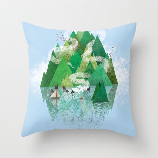 Mysterious Island Throw Pillow