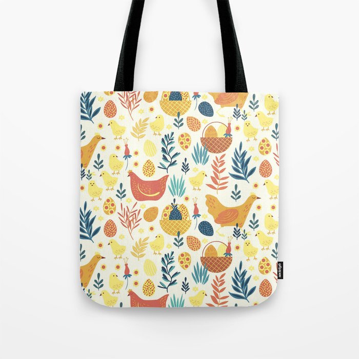 Happy Easter Cute Vintage Chicken Collection Tote Bag