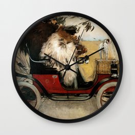 Ramon Casas and Pere Romeu in an Automobile by Ramon Casas Wall Clock