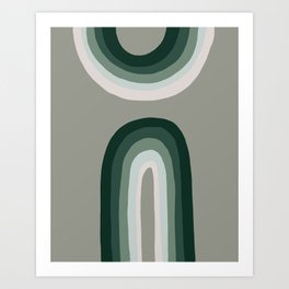 Green Rainbows - Minimal design Art Print