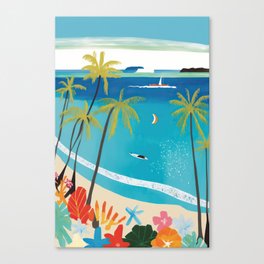A Beach with Crystal clear water Canvas Print