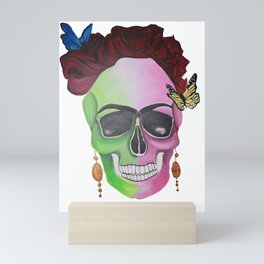 Day of the Dead, Sugar Skull with Butterflies Painting Mini Art Print