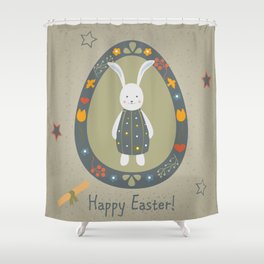 Cute Bunny Shower Curtain