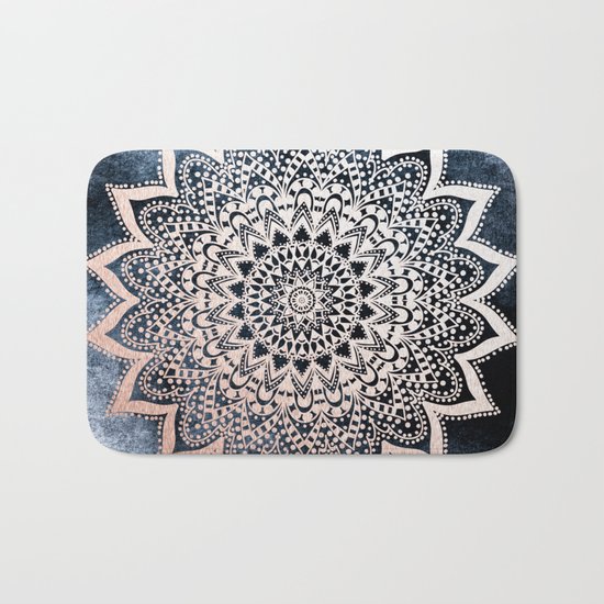 BLUE BOHO NIGHTS MANDALA Bath Mat