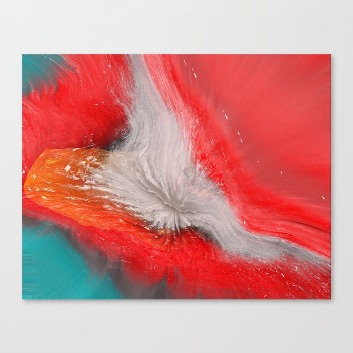 Let There Be Light - colorful red white teal art and home decor contemporary abstract conceptual art Canvas Print