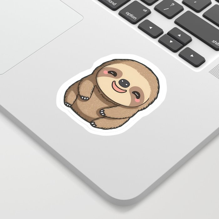 Kawaii Cute Smiling Sloth Sticker
